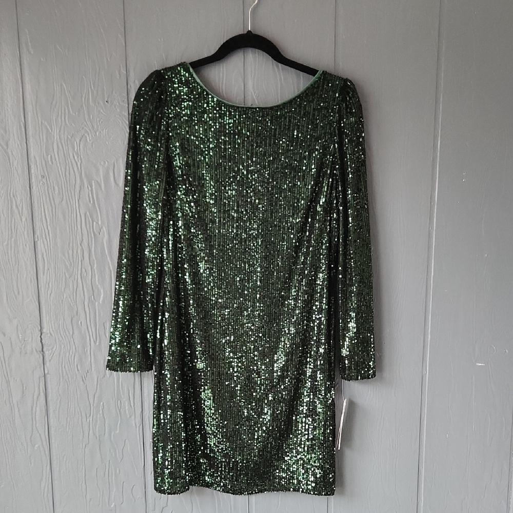 Nanette Lepore Sparkling Green Long Sleeve Dress